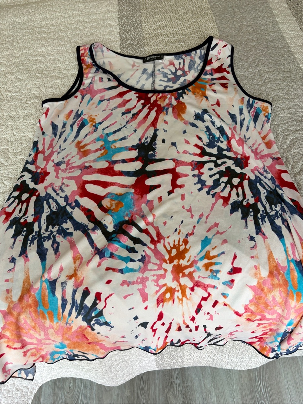Vintage gitane Multicolor Tie-Dye Tank Top/swim dress. Made in Canada.